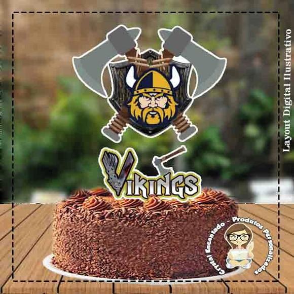 Topo de Bolo Vikings - Ref 3731 Arquivo Digital