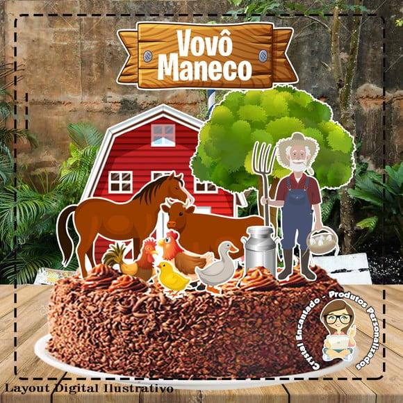 Topo de Bolo Vovô Fazenda - Ref 2012 Arquivo Digital