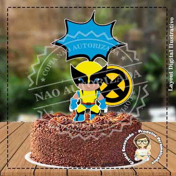 Topo de Bolo Wolverine Baby - Ref 1257 Arquivo Digital