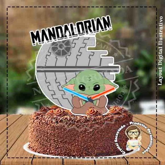 Topo de Bolo Yoda Baby - Ref 3329 - Arquivo Digital