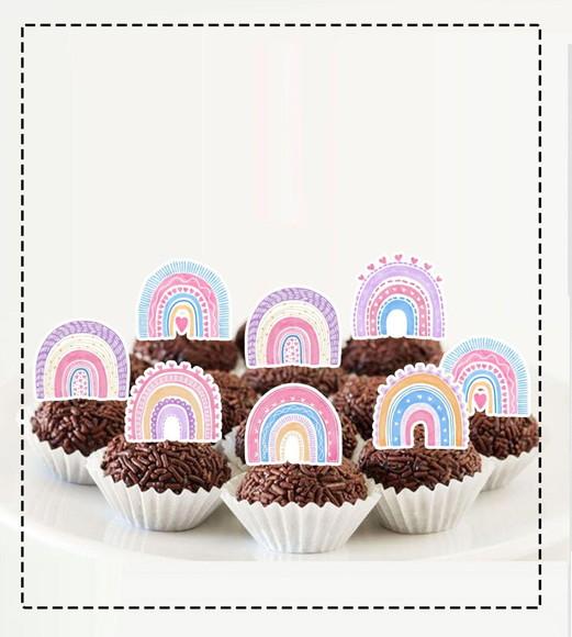 Topper Arco Iris Boho - Ref 5369 Arquivo Digital