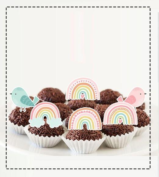 Topper Arco Iris Boho - Ref 5370 Arquivo Digital