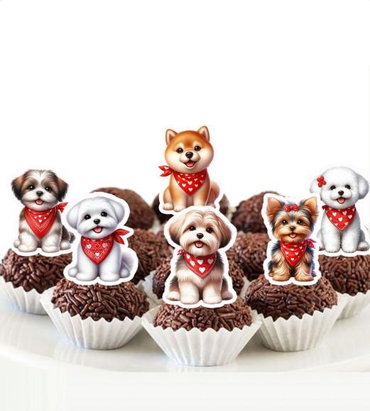 Topper Cachorrinhos Fofos - Ref 5679 Arquivo Digital