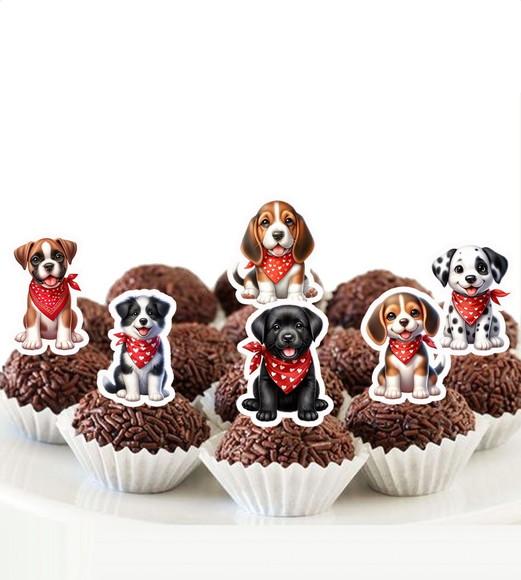 Topper Cachorrinhos Fofos - Ref 5680 Arquivo Digital