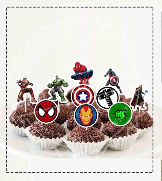 Topper de Docinho Avengers - 6584 Arquivo Digital