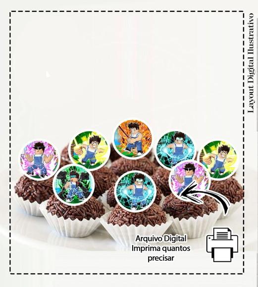 Topper de Docinho e Adesivo 5 cm Blox Fruits Arquivo Digital