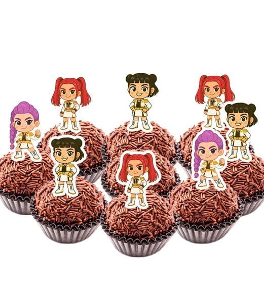 Topper de Docinho Guerreiras do Kpop - 6614 Arquivo Digital