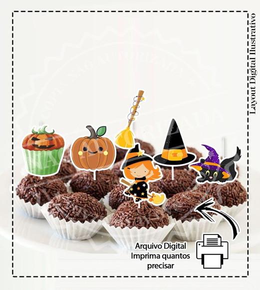 Topper de Docinho Halloween - 6564 Arquivo Digital