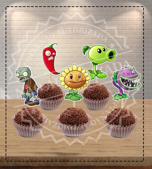 Topper de Docinho Plants Vz Zombie - 6653 Arquivo Digital