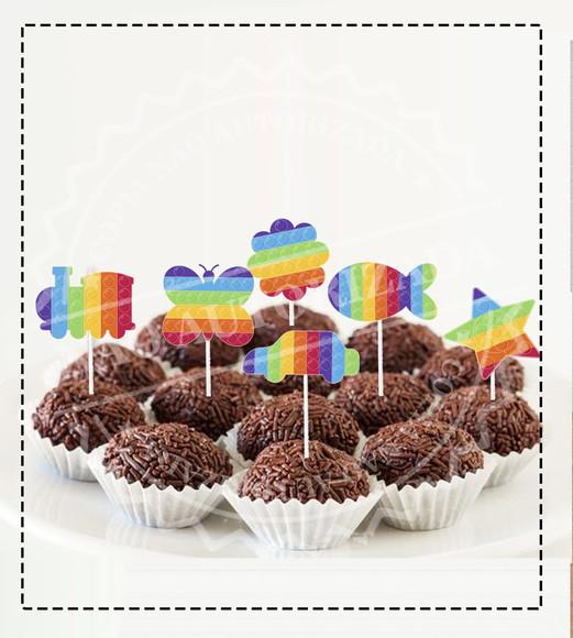 Topper de Docinho Pop It - 5061 Arquivo Digital