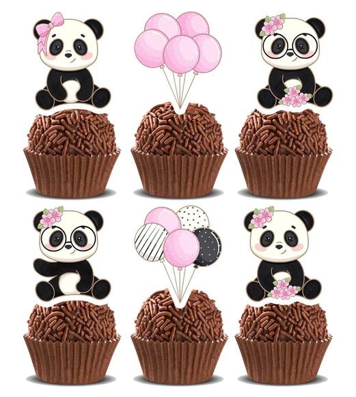 Topper Panda Sentada - Ref 5710 Arquivo Digital