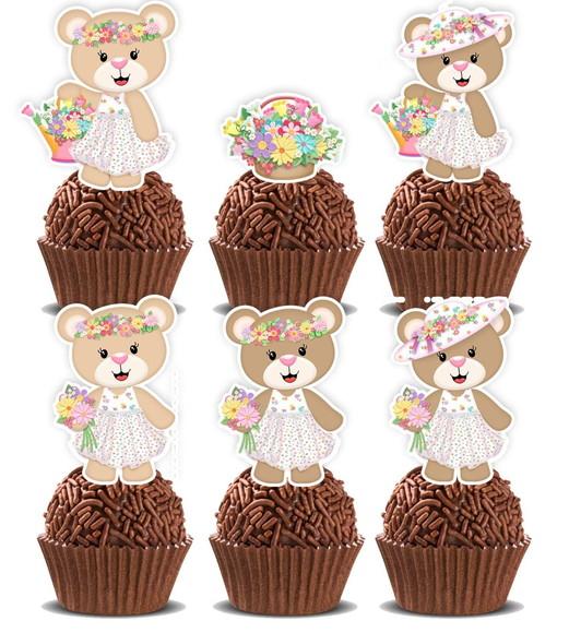 Topper Ursinha Flores do Campo - Ref 5405 Arquivo Digital