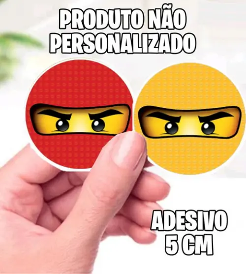 Adesivo Amarelo e Vermelho Lego Ninjago 7061 Arquivo Digital
