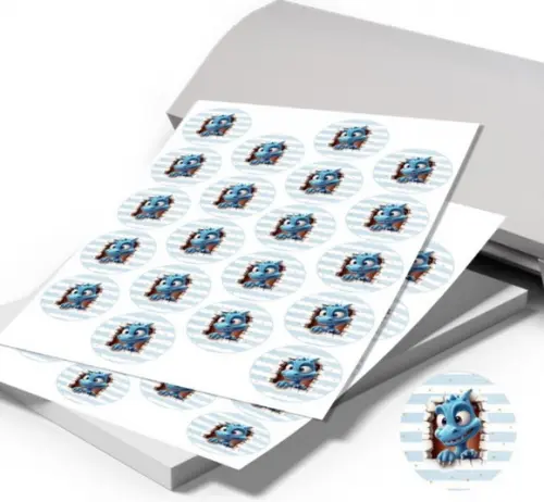 Adesivo Redondo Dragao Azul 05 cm - 5866 Arquivo Digital