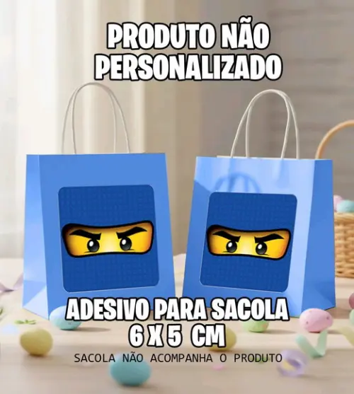 Adesivo Sacola Lego Azul - 7065 Arquivo Digital