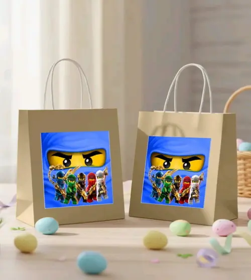 Adesivo Sacola Lego Ninjago Azul - 7079 Arquivo Digital