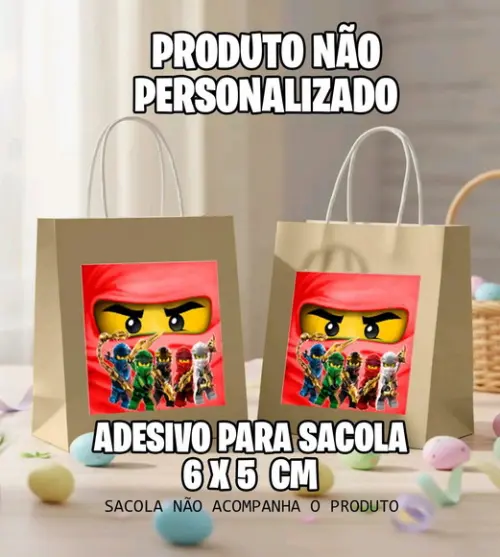 Adesivo Sacola Lego Ninjago Vermelho - 7081 Arquivo Digital