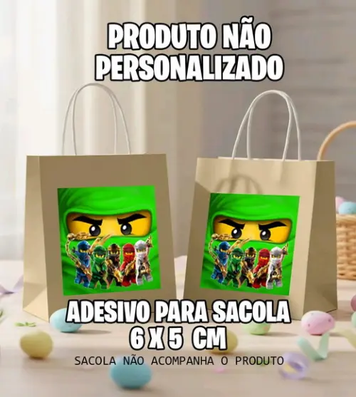 Adesivo Sacola Lego Ninjago Verde - 7077 Arquivo Digital