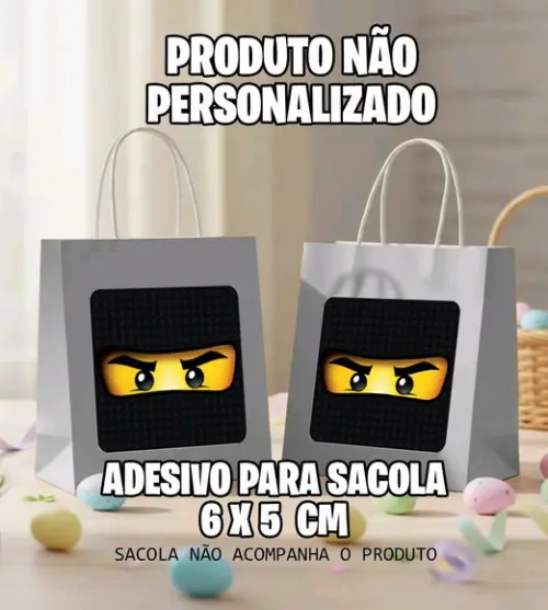 Adesivo Sacola Lego Preto - 7067 Arquivo Digital