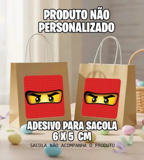 Adesivo Sacola Lego Vermelho - 7064 Arquivo Digital