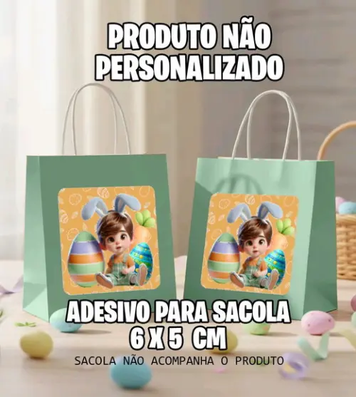 Adesivo Sacola Menino Cabelo Loiro - 7058 Arquivo Digital