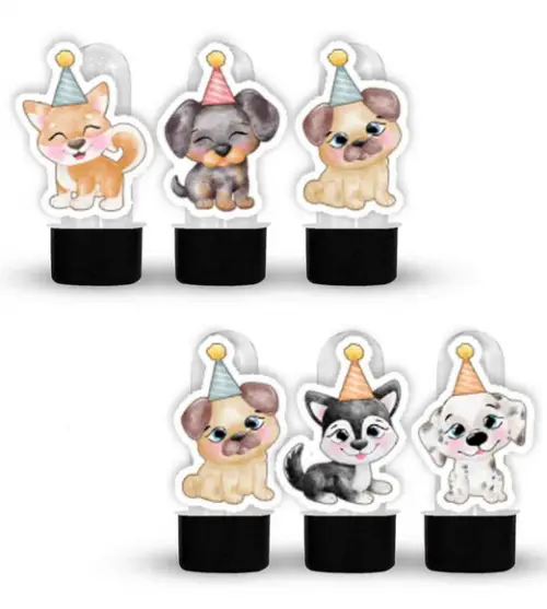 Apliques para Mini Tubet Cachorrinho 5cm - 5442 Arq. Digital