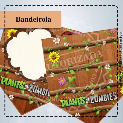 Bandeirola Plants Vz Zombie - 6655 Arquivo Digital