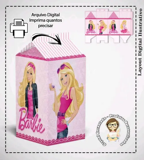 Caixa Milk Barbie - 3609 Arquivo Digital