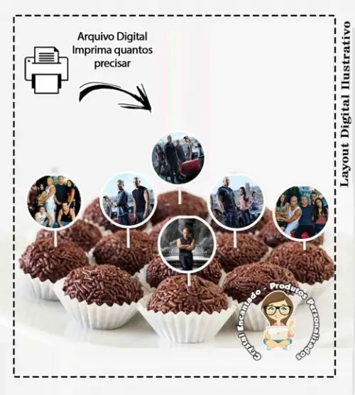 Caixa Milk Piramide e Topper Velozes e Furiosos Arq. Digital