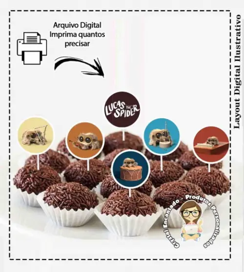 Caixa Milk Piramide e Topper Lucas a Aranha- Arquivo Digital