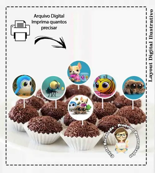 Caixa Milk Piramide e Topper Lucas a Aranh - Arquivo Digital