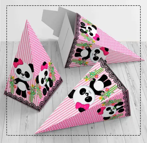Caixa Piramide Panda Rosa - 2650 Arquivo Digital