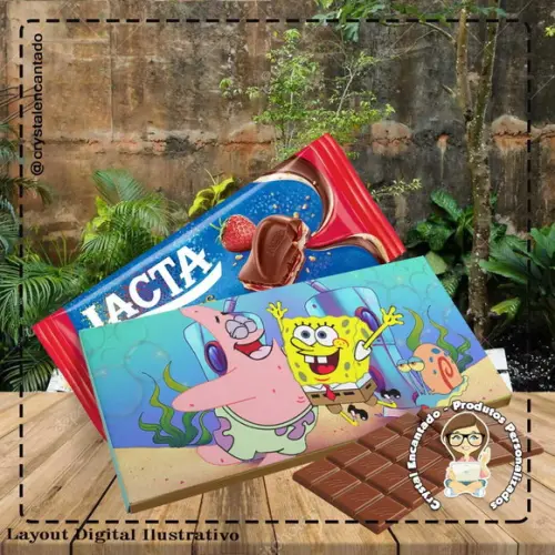 Capa para Chocolate Bob Esponja - Ref 6658 Arquivo Digital