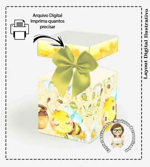 Kit 3 Caixas Abelhinha Bee - Arquivo Digital