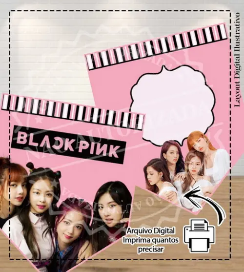 Kit Bolinho Black Pink - Arquivo Digital