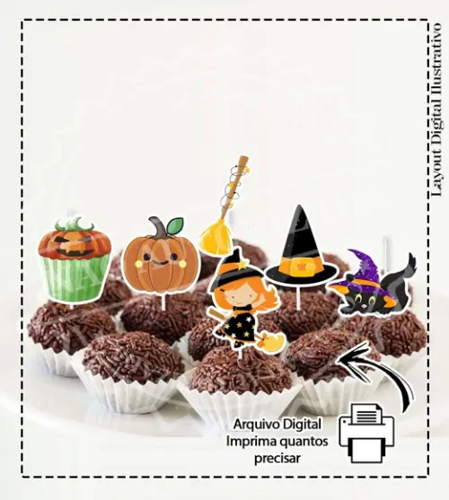 Kit Bolinho Halloween - Arquivo Digital