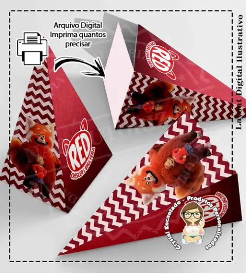 Kit com 3 Caixas Turning Red - Arquivo Digital