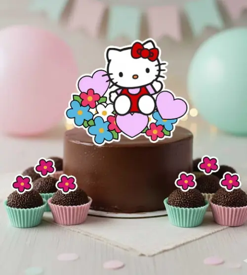 Kit Topo e Topper Hello Kitty - 6981 Arquivo Digital