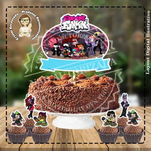 Topo de Bolo + Topper Friday Night Funkin - Arquivo Digital