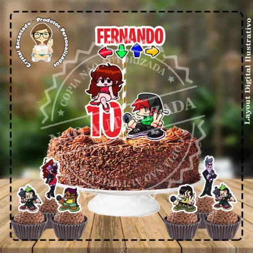 Topo de Bolo + Topper Friday Night Funkin - Arquivo Digital