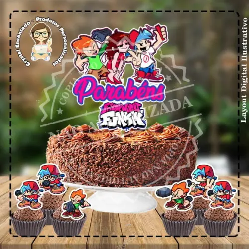 Topo de Bolo + Topper Friday Night Funkin - Arquivo Digital