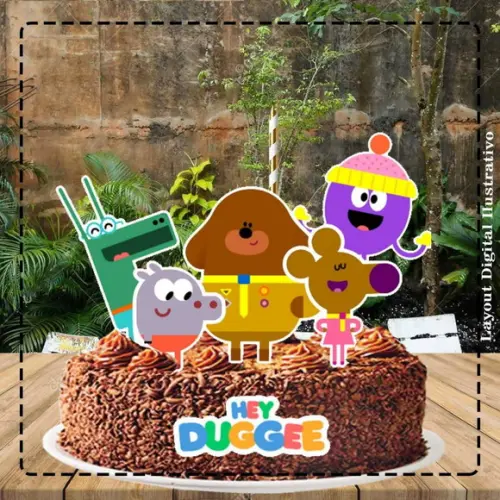 Topo de Bolo + Topper Hey Duggee - Arquivo Digital