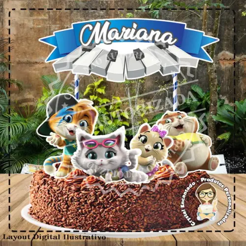 Topo de Bolo 44 Gatos - Ref 1994 Arquivo Digital