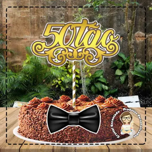 Topo de Bolo 50 Anos Homem - Ref 1987 Arquivo Digital