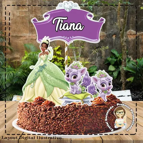 Topo de Bolo a Princesa e o Sapo - Ref 1954 Arquivo Digital