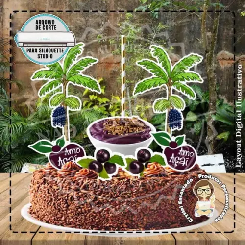 Topo de Bolo Açai - Ref 0048 Arquivo Digital
