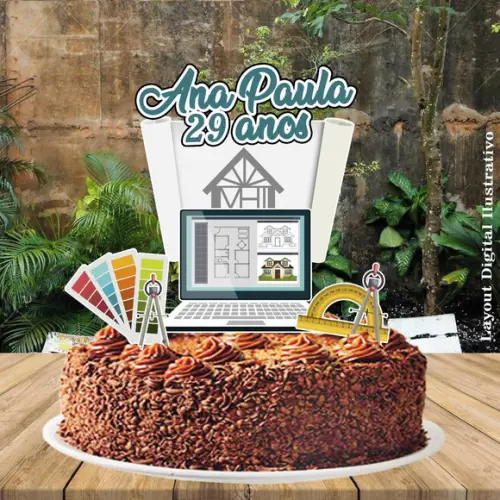 Topo de Bolo Arquitetura - 0617 Arquivo Digital