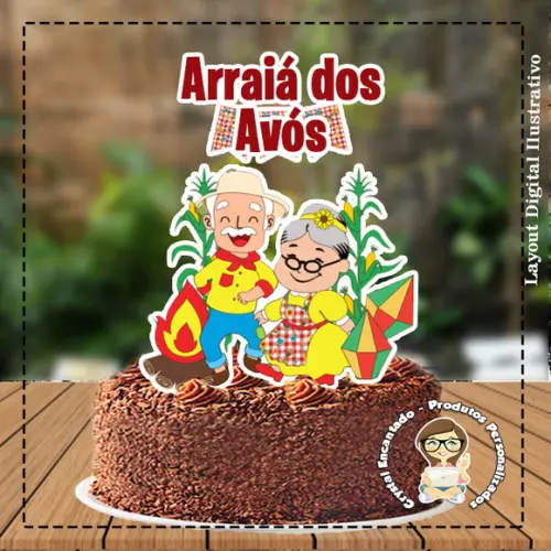 Topo de Bolo Arraiá dos Avós - 4066 Arquivo Digital