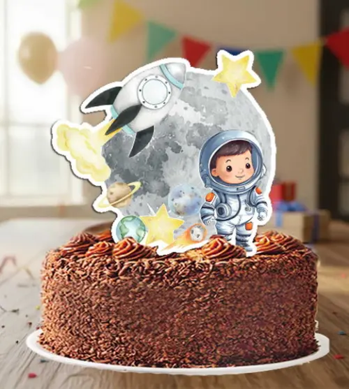 Topo de Bolo Astronauta Menino - 6930 Arquivo Digital