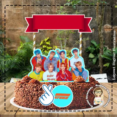 TOPO DE BOLO ATEEZ - REF 168 ARQUIVO DIGITAL